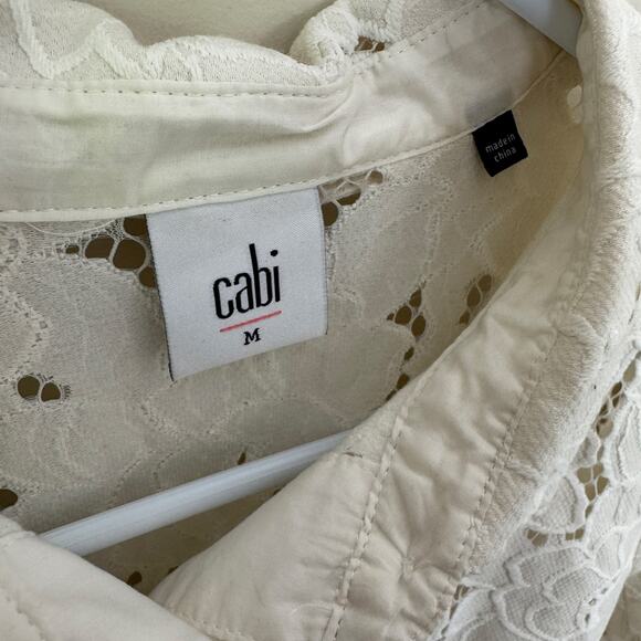 Cabi Floral Lace Portrait Back Tie Jacket Top US Women's M - Picture 3 of 6